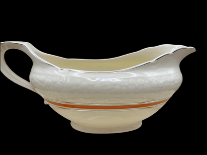 Vintage J.&G. Meakin Retro Gravy Boat Set with Plate - Sunshine REGº 56/073