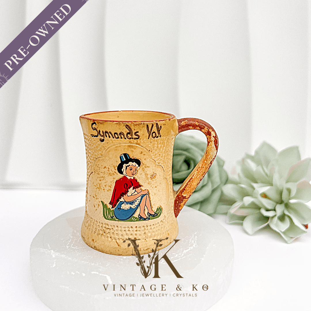 Vintage Manorware Miniature Beige Jug with Brown Handle