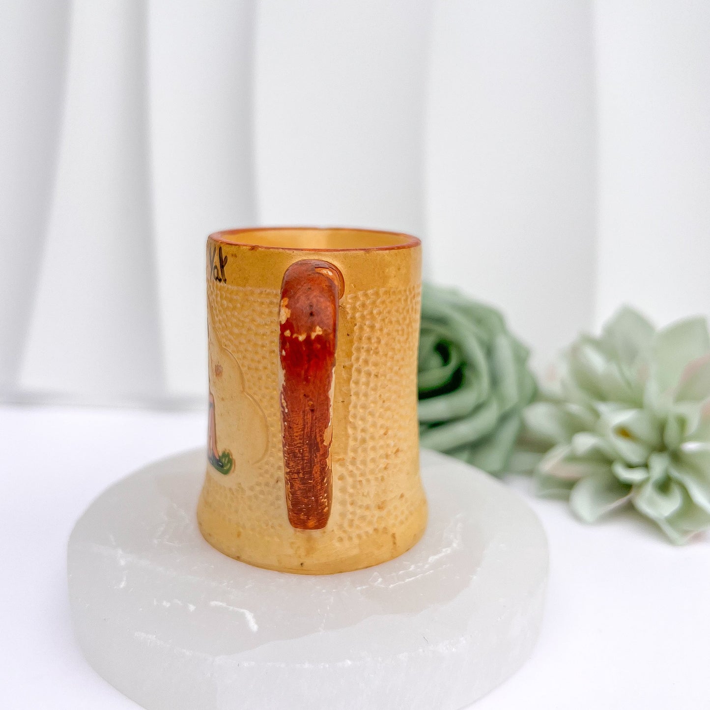 Vintage Manorware Miniature Beige Jug with Brown Handle