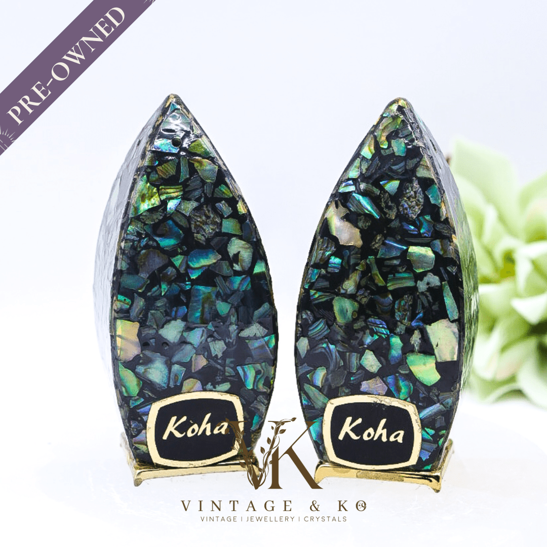 Vintage Paua Shell Salt & Pepper Shakers