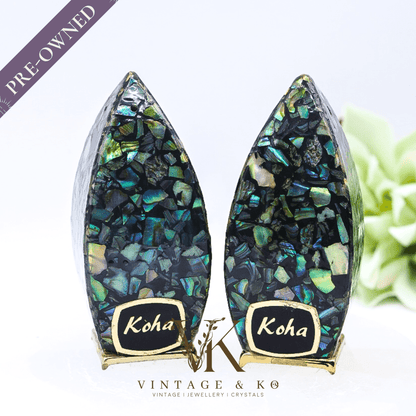 Vintage Paua Shell Salt & Pepper Shakers