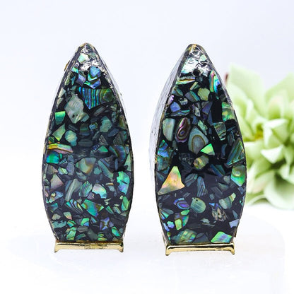 Vintage Paua Shell Salt & Pepper Shakers