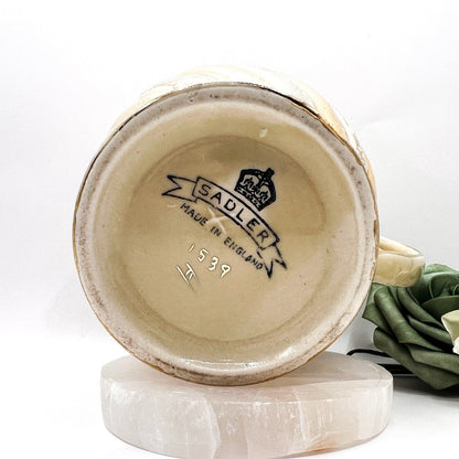 Vintage Sadler Lustreware Ivory & Gold Striped Creamer jug | 1539