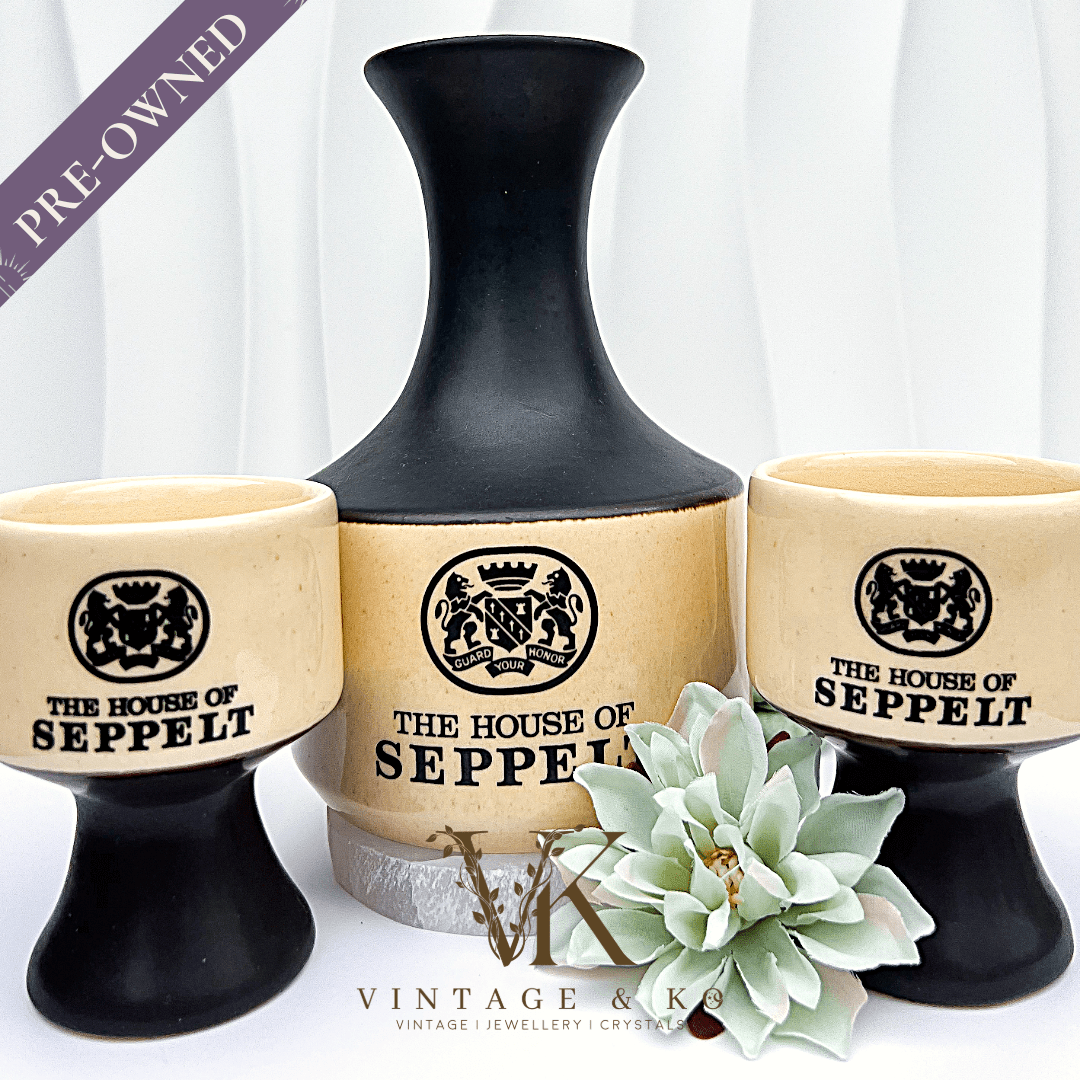 Vintage Seppelt Ceramic Cup & Whiskey Decanter Set