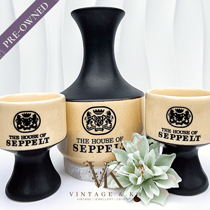 Vintage Seppelt Ceramic Cup & Whiskey Decanter Set