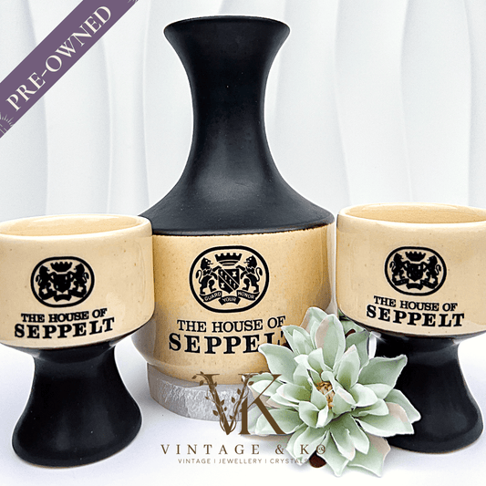 Vintage Seppelt Ceramic Cup & Whiskey Decanter Set
