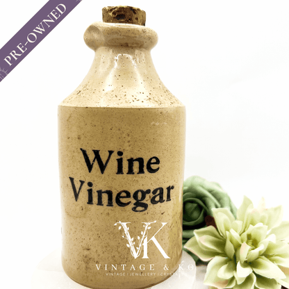 Vintage Stoneware Wine & Vinegar Cruet
