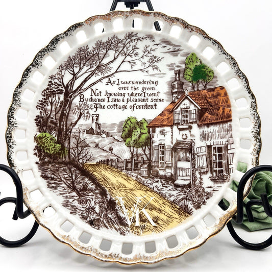 Vintage Victoria Ceramics Reticulated Porcelain Wall Plate | Made In Japan