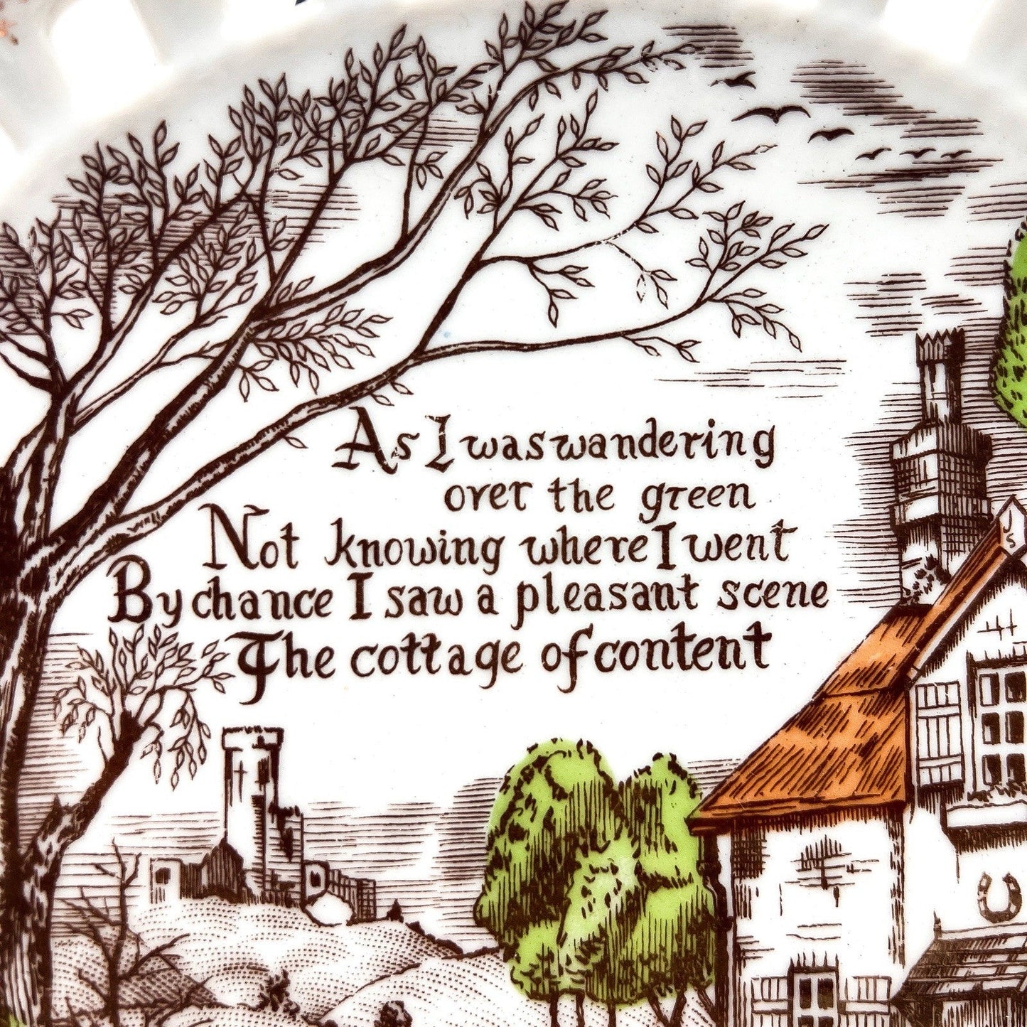 Vintage Victoria Ceramics Reticulated Porcelain Wall Plate | Made In Japan