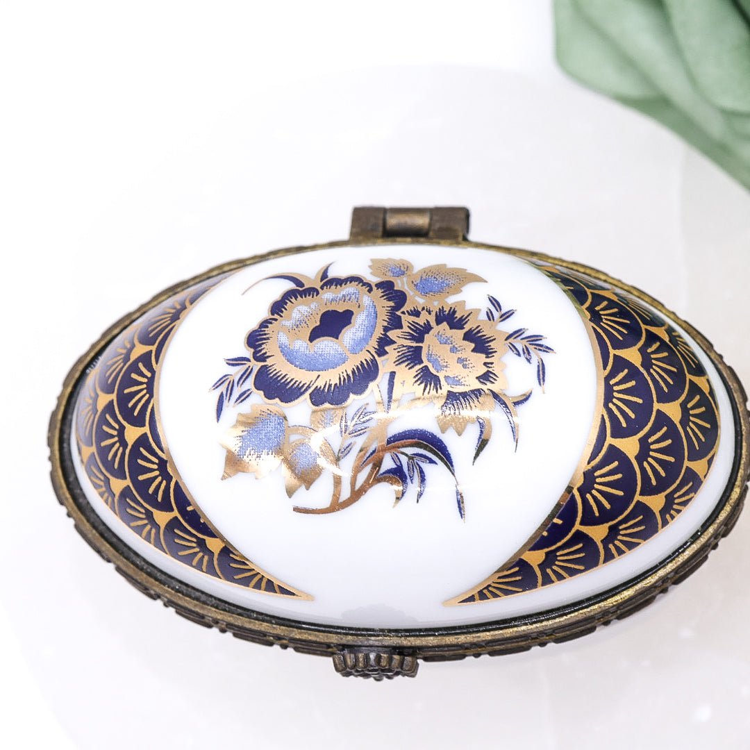 White Oval Porcelain Trinket Box