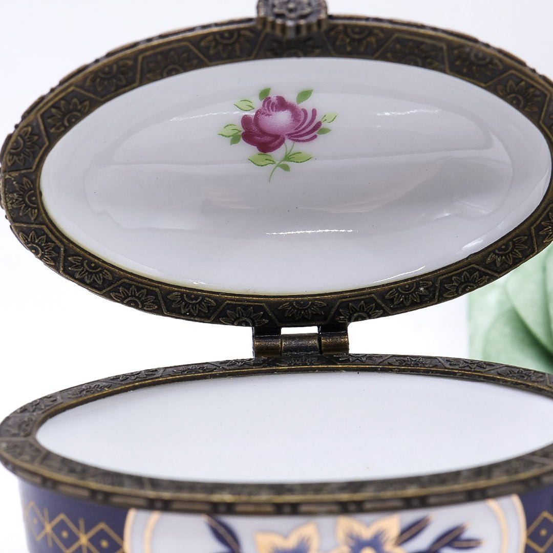 White Oval Porcelain Trinket Box